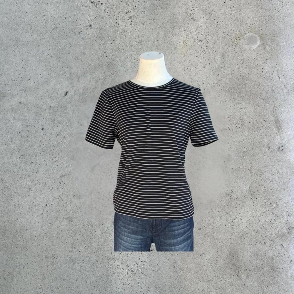 vintage black and white striped short sleeve top